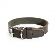 Double Leather collar Nero 30mm x 600 mm