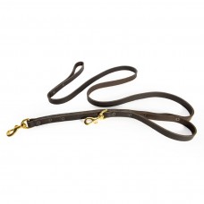 Riot leash leather, 20 mm x 2,00 mtr, with double snap hook 