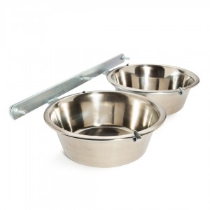Feeding or drinking bowl 2,8 ltr. with double holder 